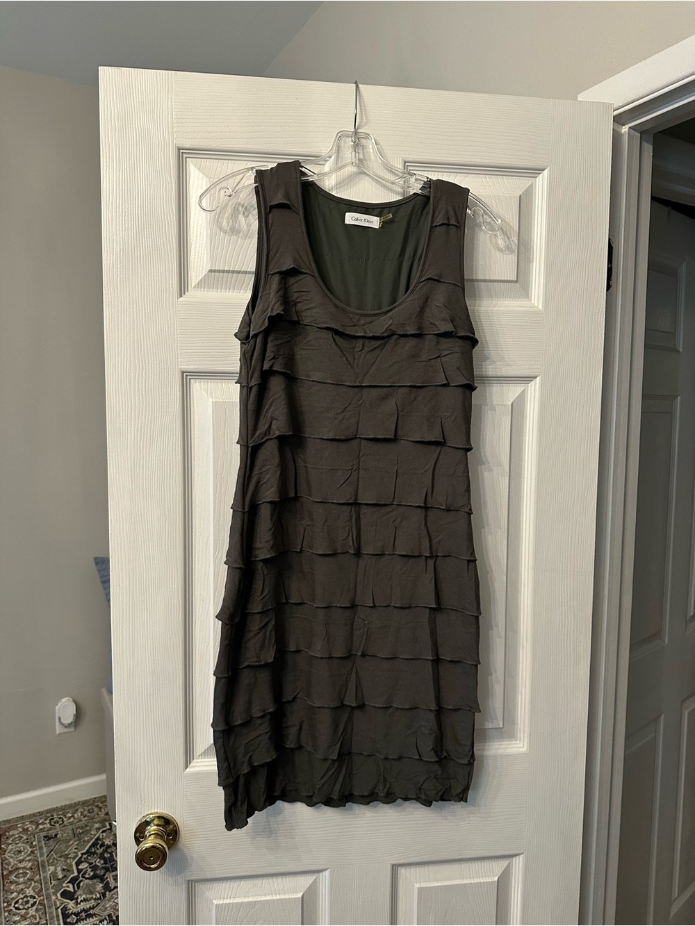 Calvin Klein Sleeveless Layered Ruffle Dress